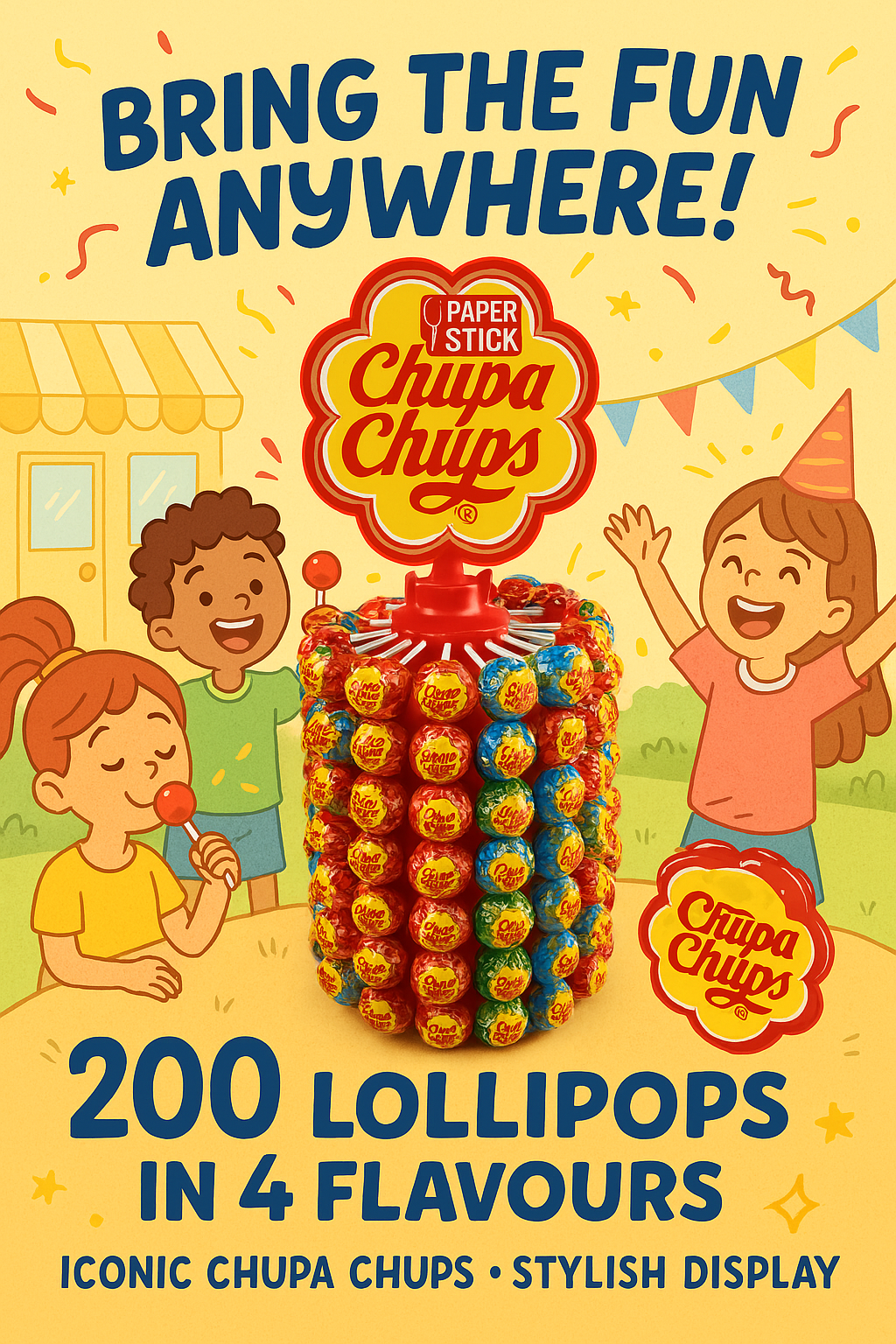 200 CHUPA CHUPS LOLLIES DISPLAY WHEEL STAND