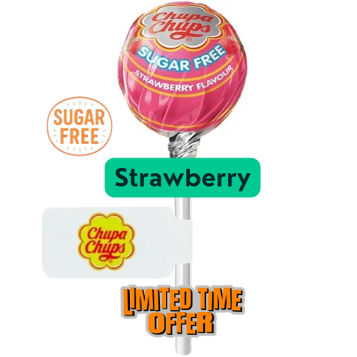 SUGAR FREE Edition | STRAWBERRY | Chupa Chups | Standard Size 12g