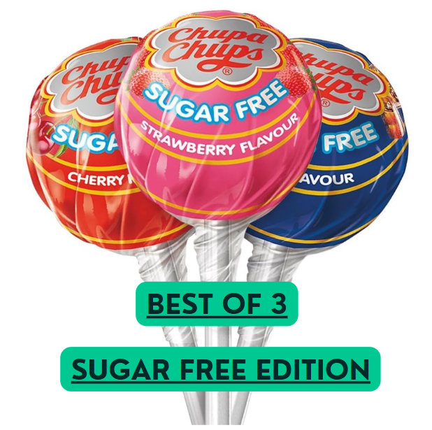 SUGAR FREE Edition | BEST OF 3 | Chupa Chups | Standard Size 12g