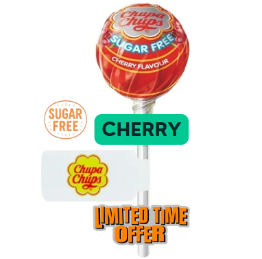 SUGAR FREE Edition | CHERRY | Chupa Chups | Standard Size 12g