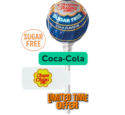 SUGAR FREE Edition | COCA-COLA | Chupa Chups | Standard Size 12g